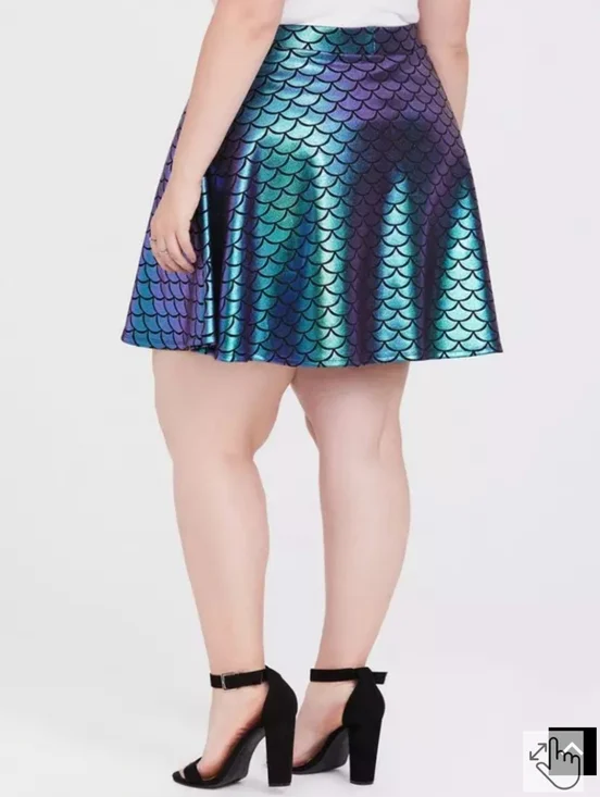 Torrid Her Universe Disney The Little Mermaid Ariel Scale Skater Skirt - Picture 3 of 5